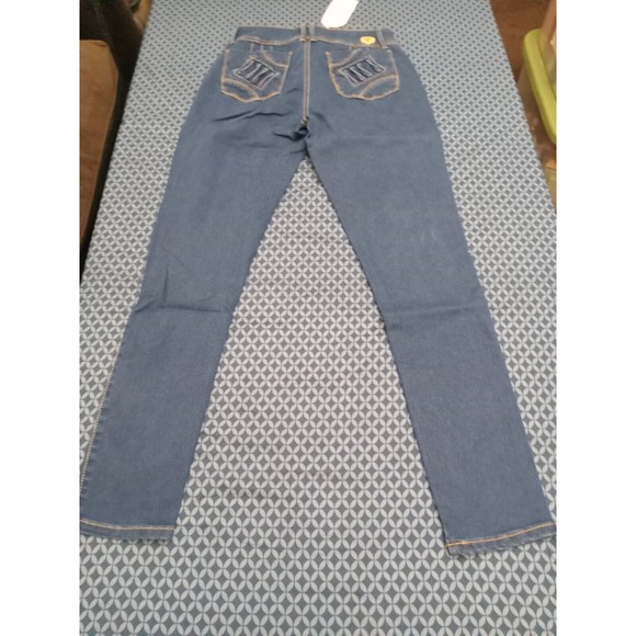 WAIST 30 INCHES SIZE 7 SKINNY  JEANS STRETCH DENIM PUSH UP BLUE  H7-1 CTP16 SZ7 - Picture 10 of 11